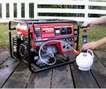 A PELA 2000 oil extractor used on a portable generator
